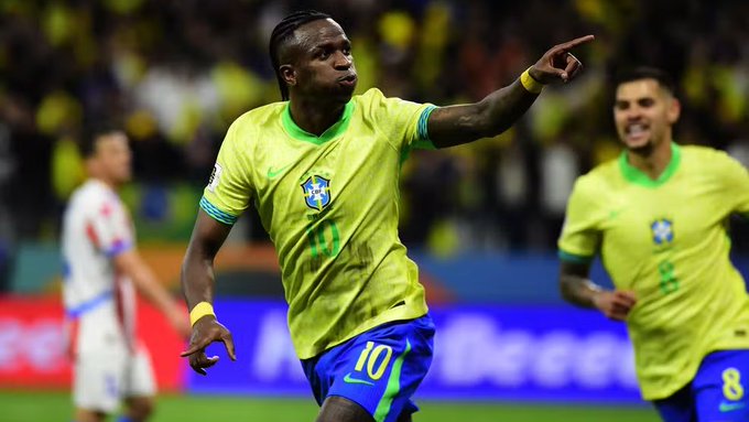 Com gol de Vini Jr, Brasil vence o Paraguai e garante a vaga na Copa do Mundo de&nbsp;2026