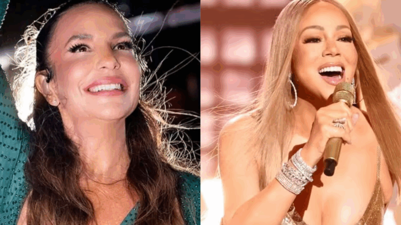 Ivete Sangalo e Mariah Carey se encontraram nos bastidores do&nbsp;#TheTown