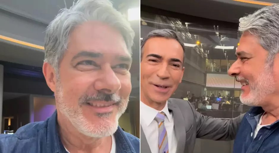 William Bonner visita Cesar Tralli durante intervalo do “jornal hoje” faltando 18 dias para passar bastão do&nbsp;JN
