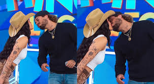 Ana Castela e Zé Felipe se beijaram durante a participação no ‘Domingo Legal’