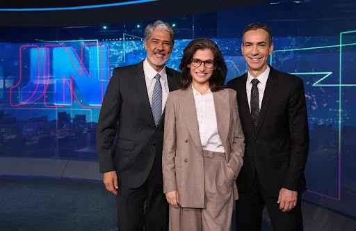 Renata Vasconcellos, Cesar Tralli e Bonner aparecem com seus respectivos parceiros em clique&nbsp;raro