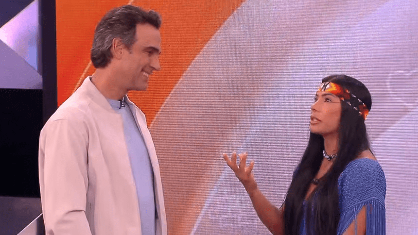 Veja momento em que Marciele chegou no estúdio e conversa com Tadeu após eliminação do&nbsp;#BBB26