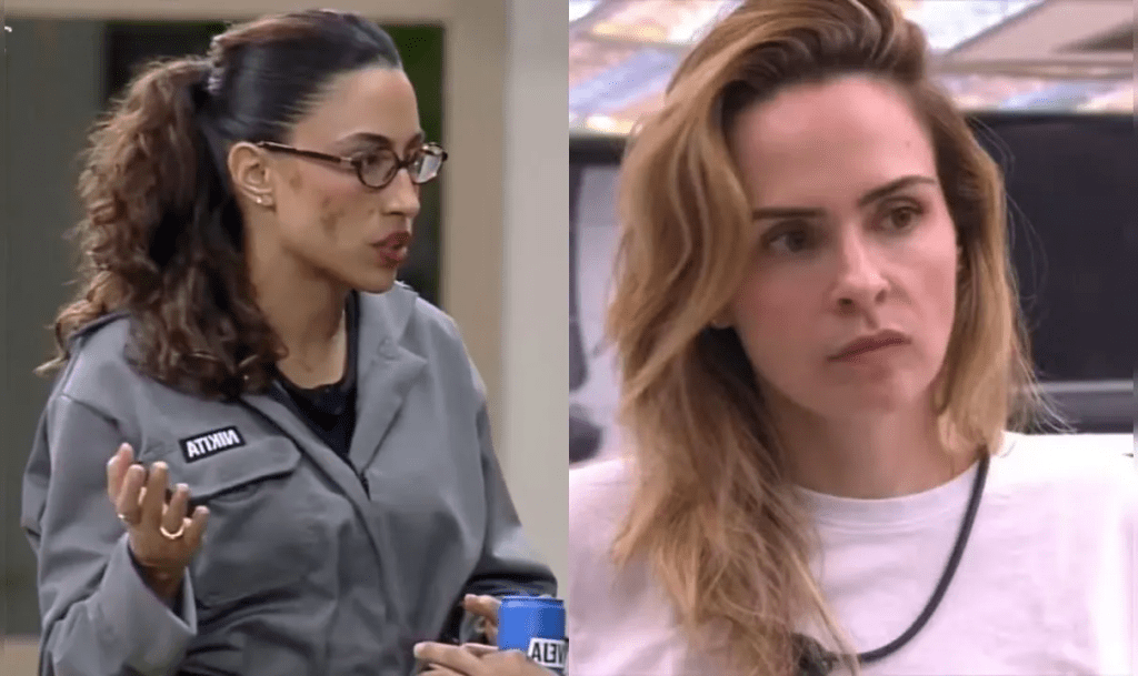 Olha a puxada de cabelo😆🗣️🗣️🗣️Veja: Nikita tentando imitar a Ana Paula Renault na&nbsp;#CasaDoPatrão